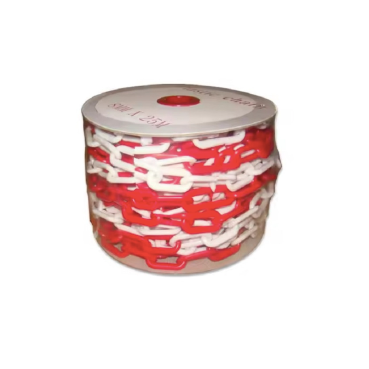 Ланцюг декоративний пластиковий 8 мм 25 м Біло-червоний (Б407) Ланцюг декоративний пластиковий 8 мм 25 м Біло-червоний (Б407)