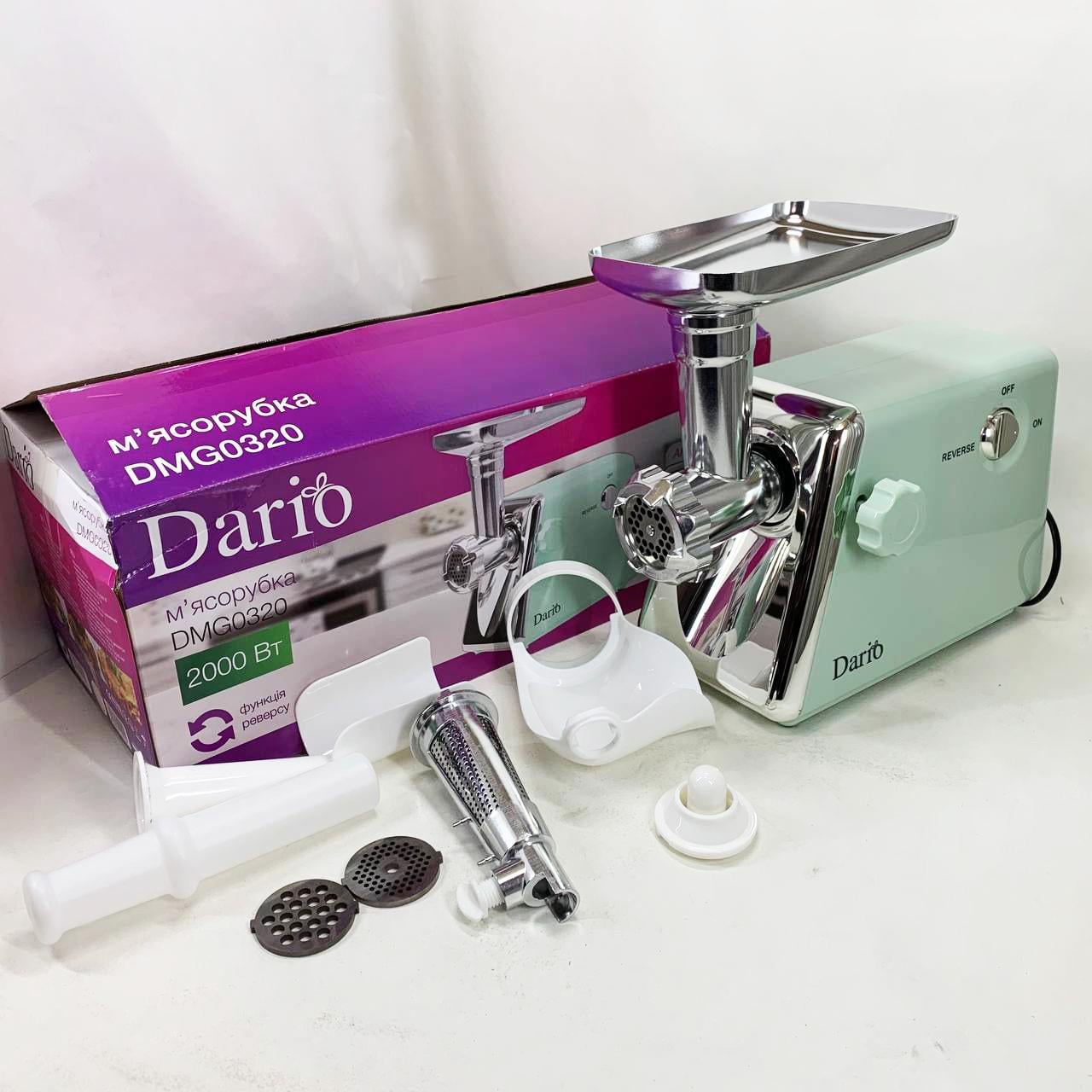 М`ясорубка електрична Dario DMG0320 2000 Вт Зелений (13349438)