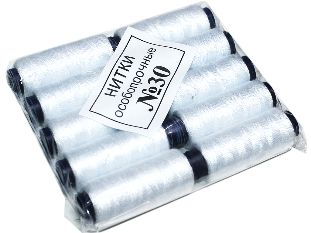 Нитки №30 10 шт. Белый - фото 2 Нитки №30 10 шт. Белый - фото 2