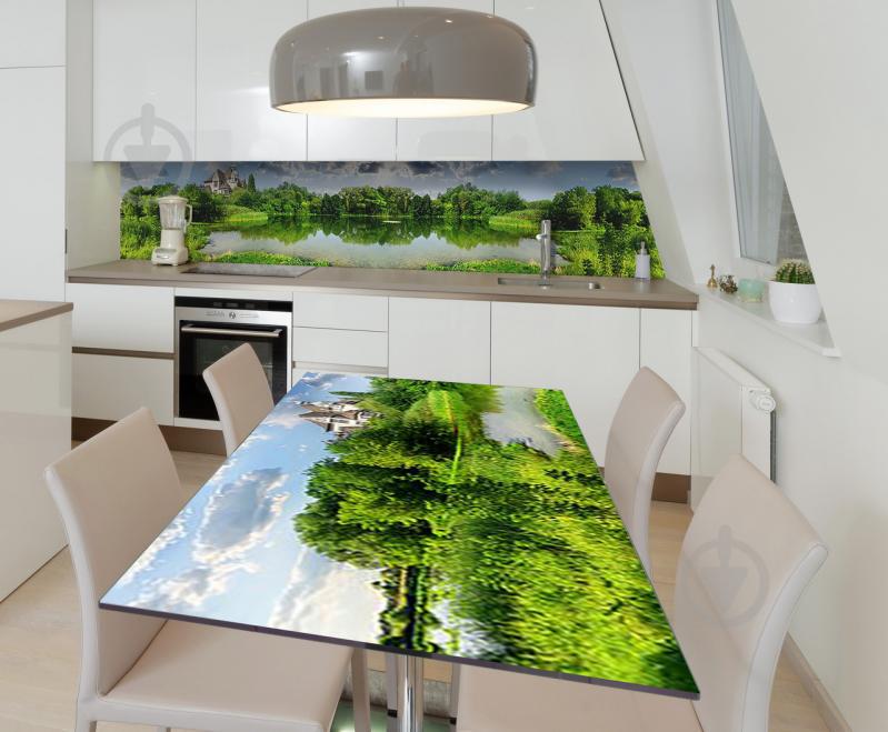 Наклейка 3Д виниловая на стол Zatarga «Тихие заводи» 600х1200 мм для домов, квартир, столов, кофейн, кафе