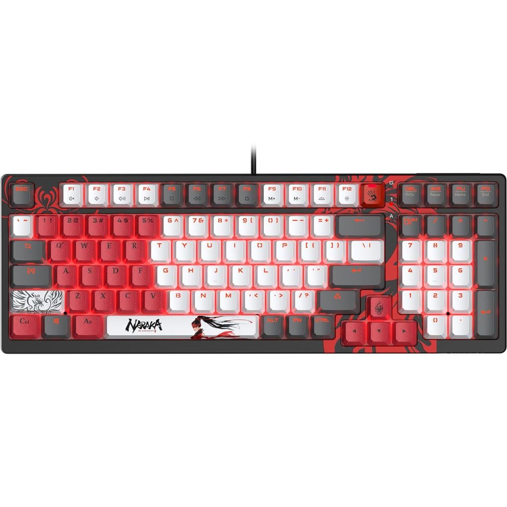 Проводная клавиатура A4Tech Bloody S98 Naraka RGB механическая 98 клавиш Bloody BLMS Red Plus Black/Red Проводная клавиатура A4Tech Bloody S98 Naraka RGB механическая 98 клавиш Bloody BLMS Red Plus Black/Red