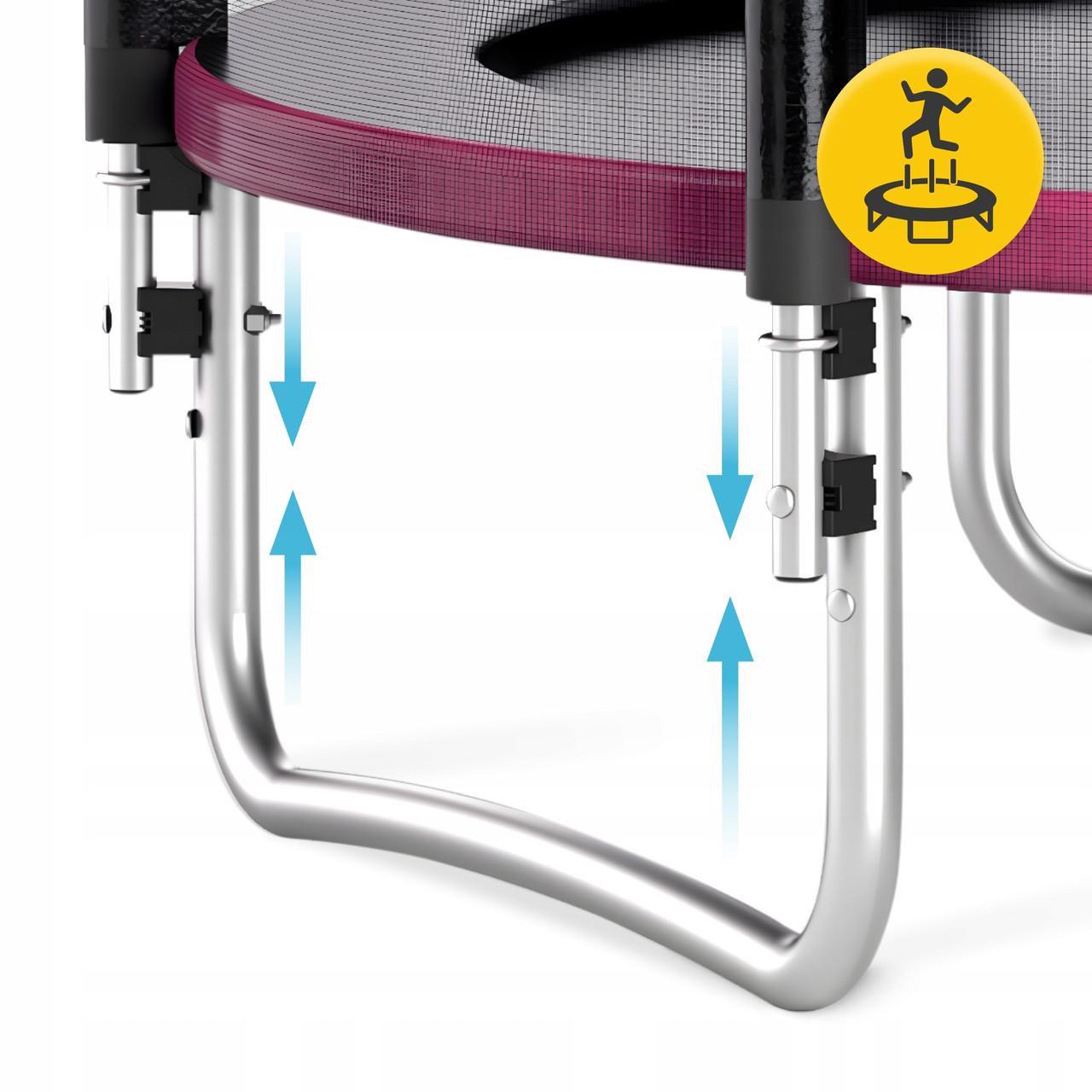 Батут с наружной сеткой 4FIZJO Classic 8FT 252 см Black/Pink (P-5907739314536) - фото 5