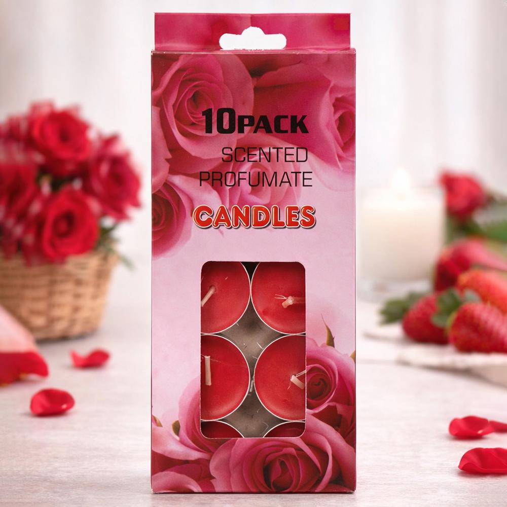 Ароматичні чайні свічки Троянда в таблетках 10 шт. 3,5x0,8 см (37-тро-88183)