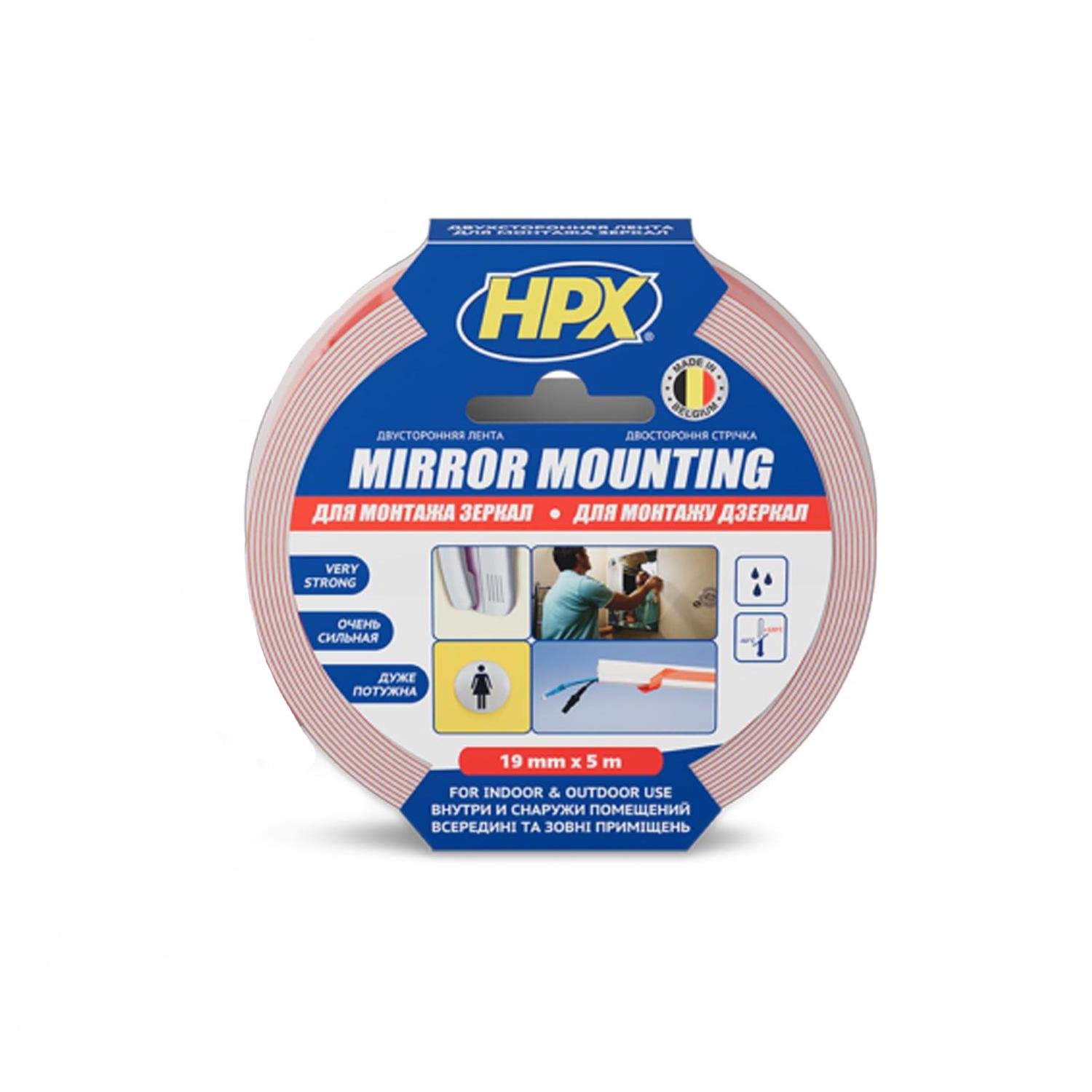 Лента для зеркал HPX DS1905S 19x1,1 мм 5 м вспененная полиэтилен/акрил Белый (INRUC0040219005000)