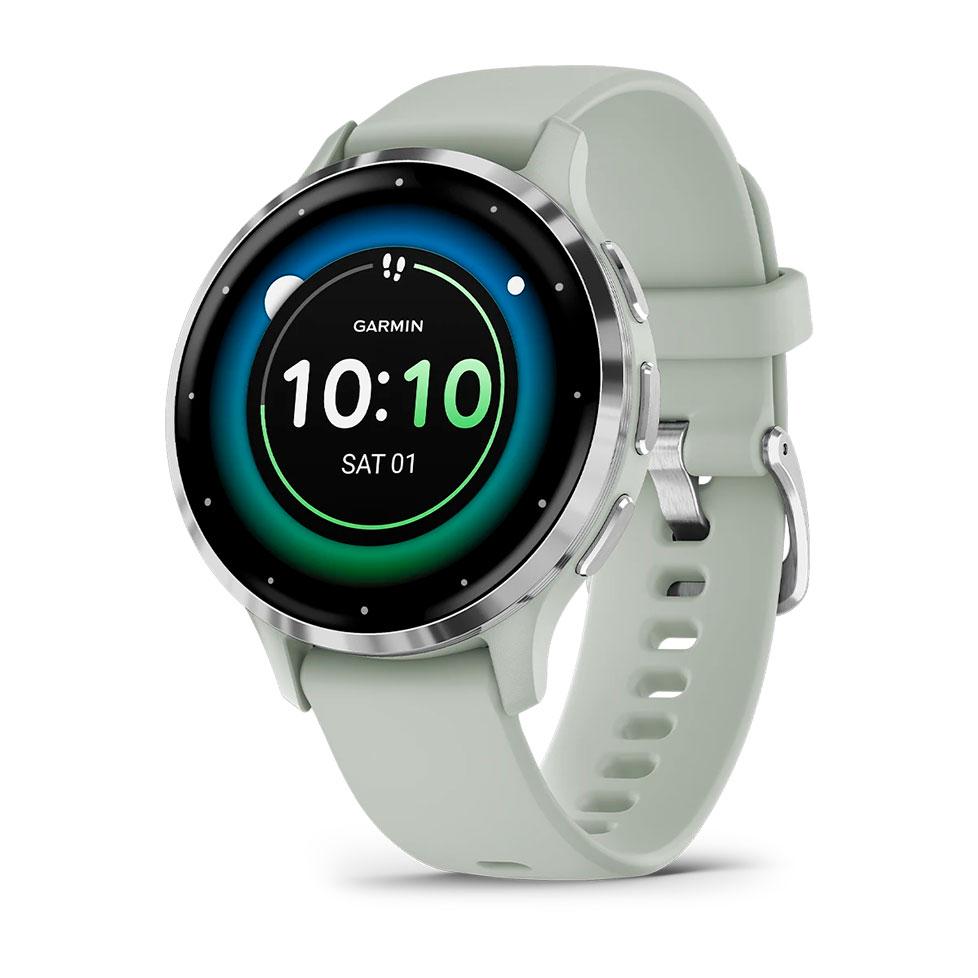 Смарт-годинник Garmin Venu 3S Silver S. Steel Bezel w. Sage Gray Case and S. Band (010-02785-01/51)
