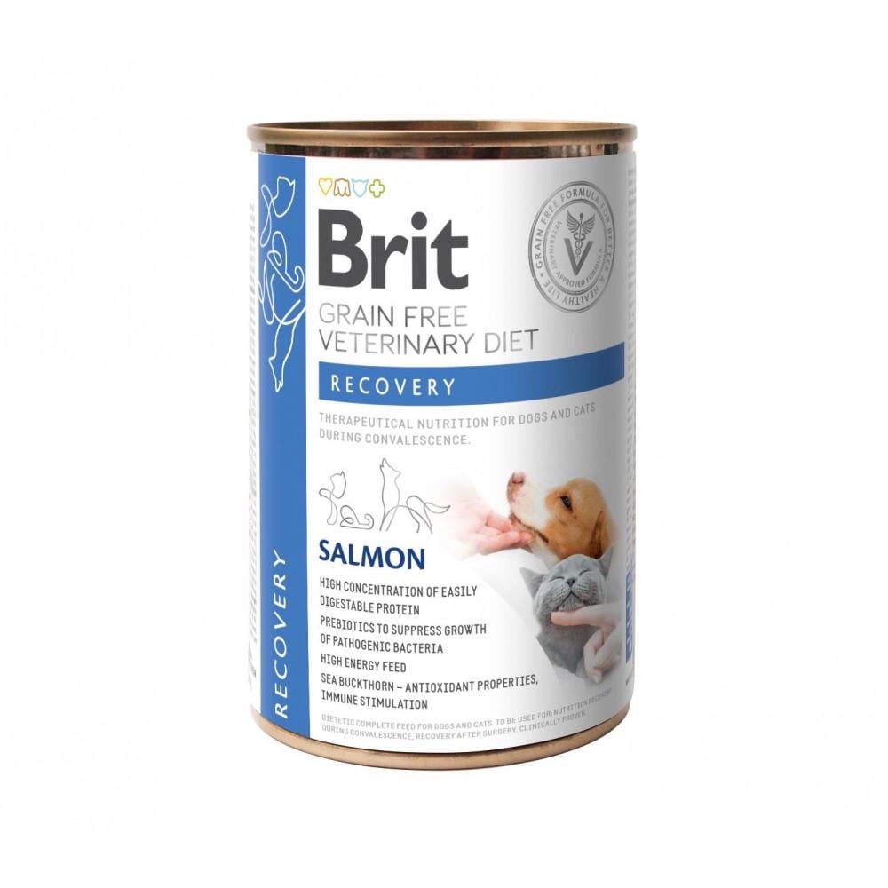Корм влажный Brit Grain Free Veterinary Diets Recovery для взрослых собак и кошек для восстановления после болезни или операции 400 г (8595602536559)