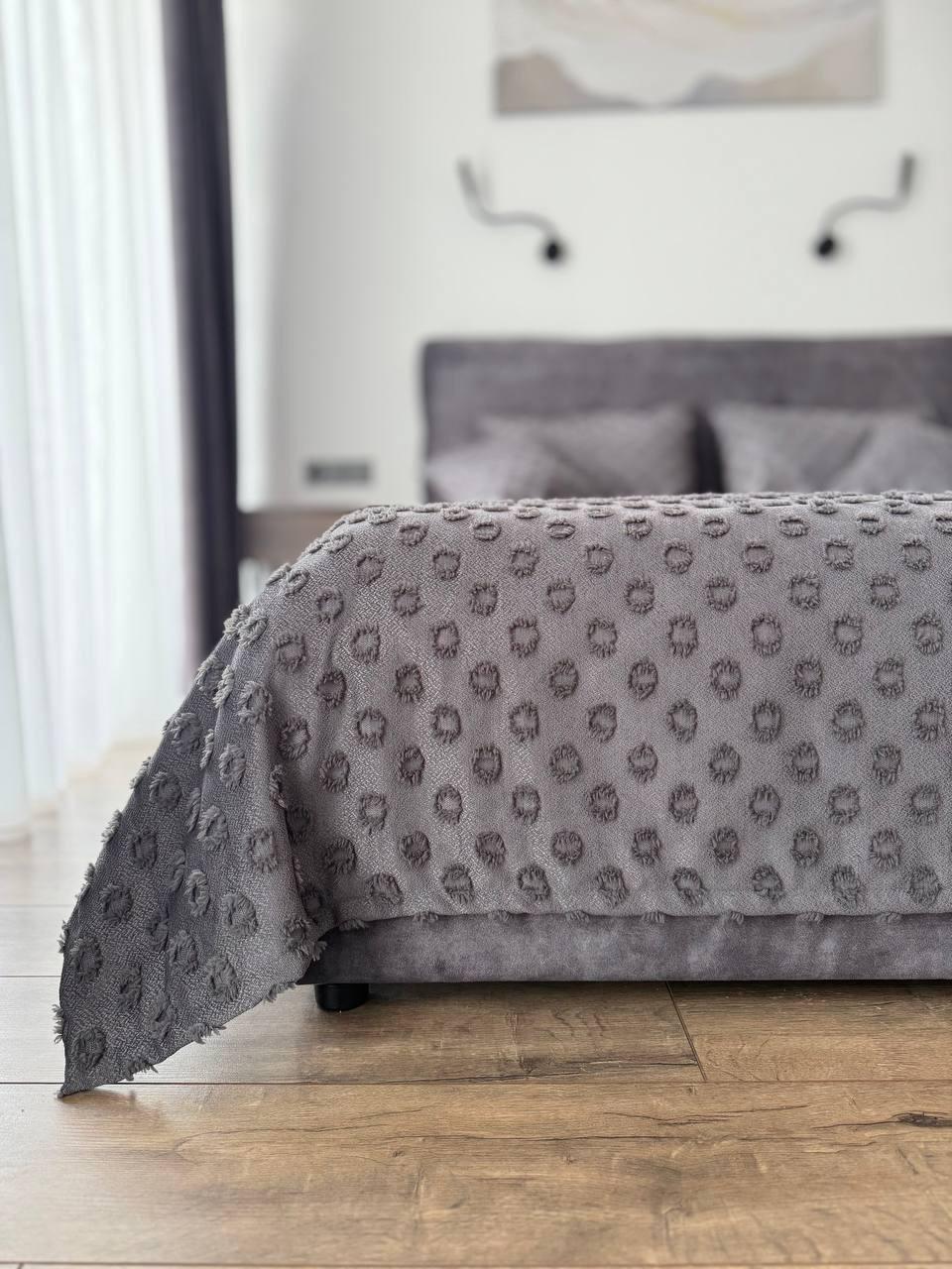 Покривало Інгрід 120x250 см Графітовий (22899-10-120x250cm) - фото 2 Покривало Інгрід 120x250 см Графітовий (22899-10-120x250cm) - фото 2