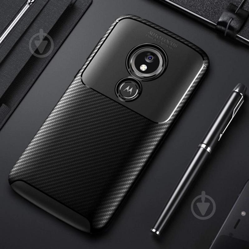 Чохол Carbon Case Motorola E5 Play Чорний (hub_ftIM86636) - фото 3