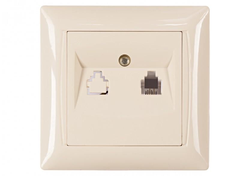 Розетка Luxel Rollina телефонная Кремовый (3310)