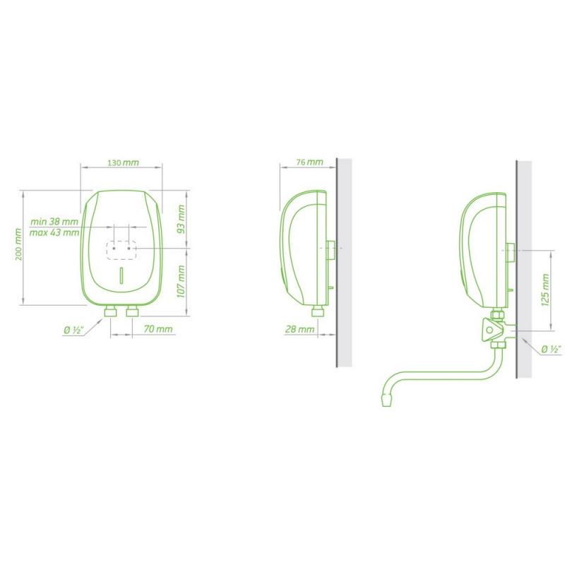 Проточний водонагрівач Tesy 301657 зі змішувачем 3,5 кВт (IWH35X02KI) - фото 2