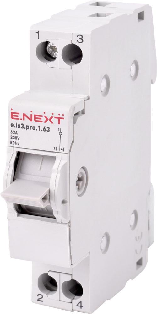 Выключатель-разъединитель E.NEXT e.is3.pro.1.63 1-0-2 1Р 63А трехпозиционный (p008013)