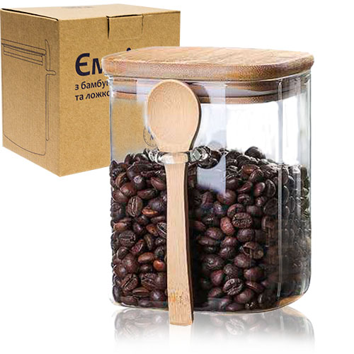 Емкость для сберегания SNT с бамбуковой крышкой и ложкой 600 мл (32243)