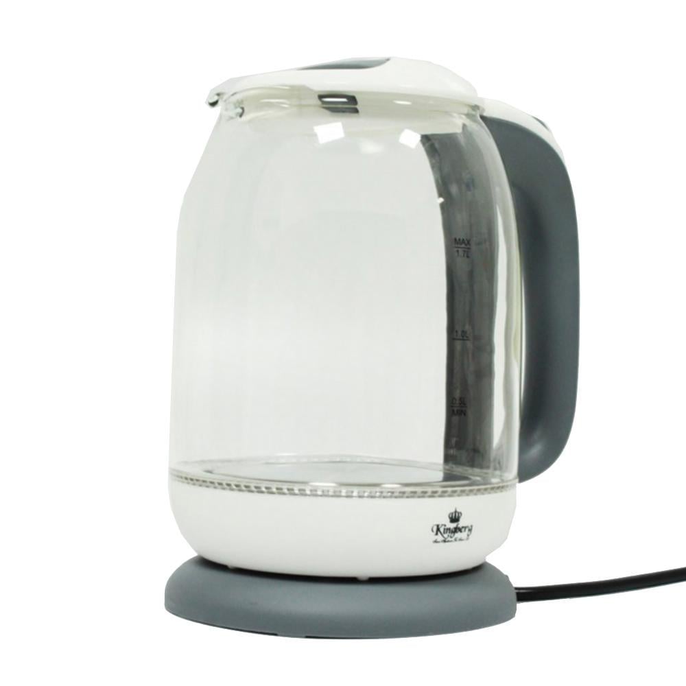 Електрочайник скляний Kingberg KB-2028 1,7 л 2200 Вт Білий (21-53-93119-01)