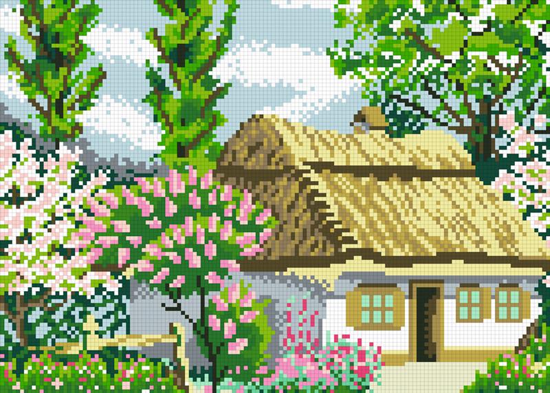 Алмазная мозаика Времена года Весна 25х35 см (АМШ-144)
