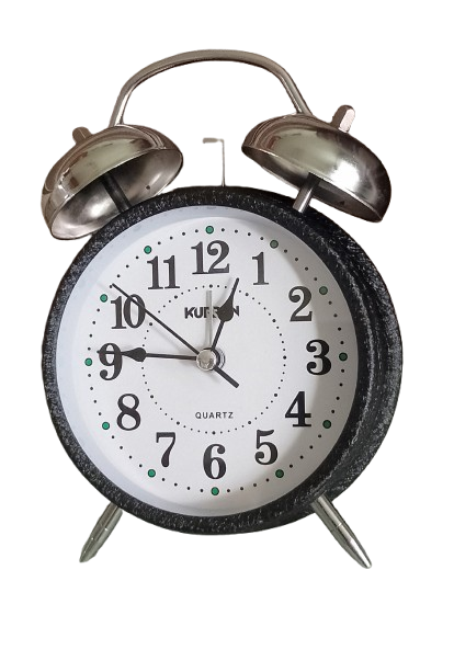 Будильник кварцевый Kurren 860 с подсветкой Silver Black (3548)