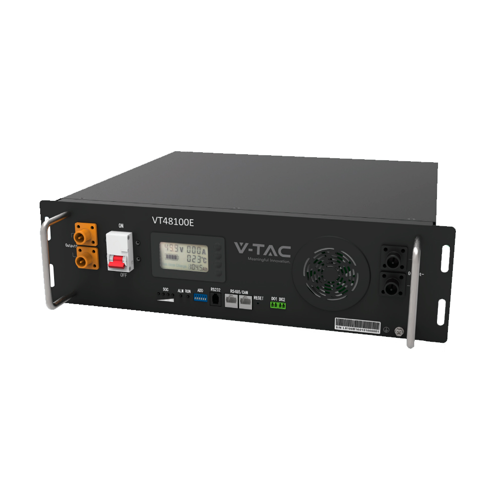 Аккумуляторная батарея рековая для ИБП V-TAC CEI-021 LiFePO4 5,12 кВтч 100 Ач 100А 41 кг (YUT_V9746) Аккумуляторная батарея рековая для ИБП V-TAC CEI-021 LiFePO4 5,12 кВтч 100 Ач 100А 41 кг (YUT_V9746)