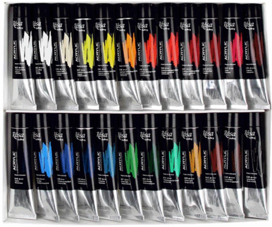 Набір акрилових фарб ROSA Gallery 24 кольори по 20 мл - фото 2 Набір акрилових фарб ROSA Gallery 24 кольори по 20 мл - фото 2