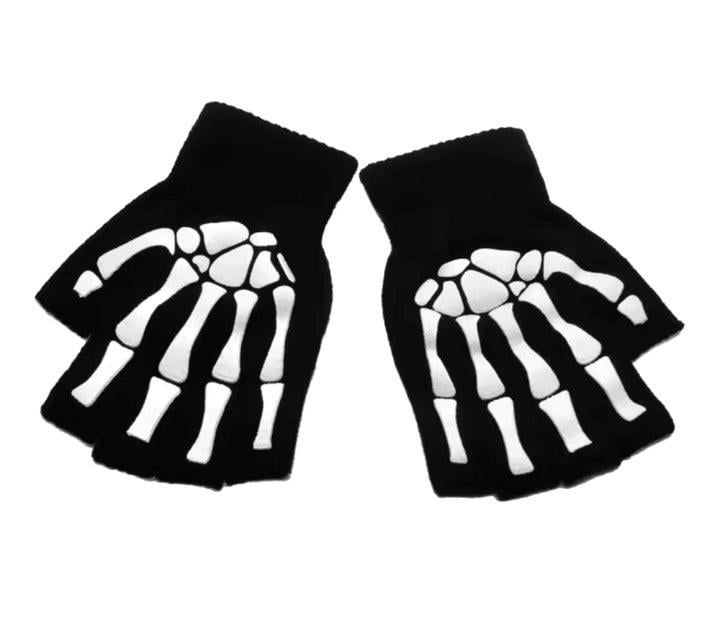 Перчатки с костями Черный (354)