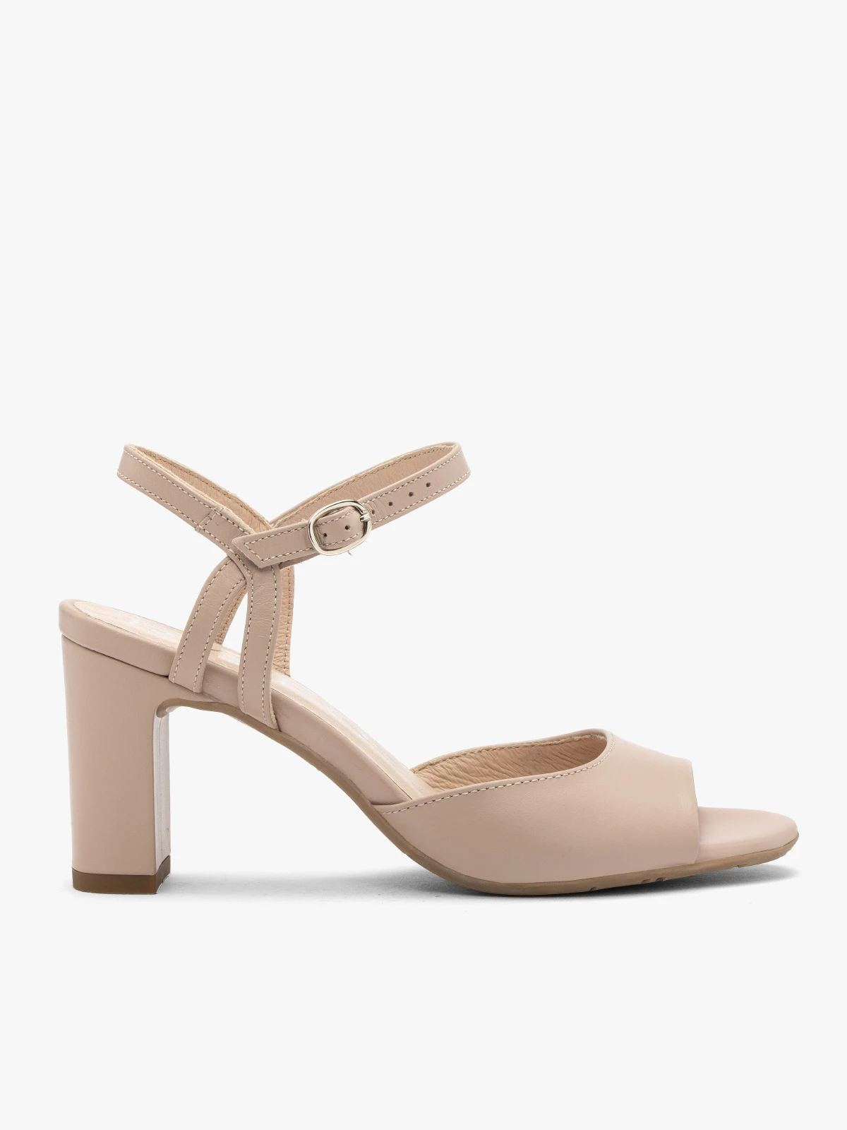 Босоножки женские кожаные RYLKO на широких каблуках р. 42 Бежевый (7NG25_T7 _3TG)