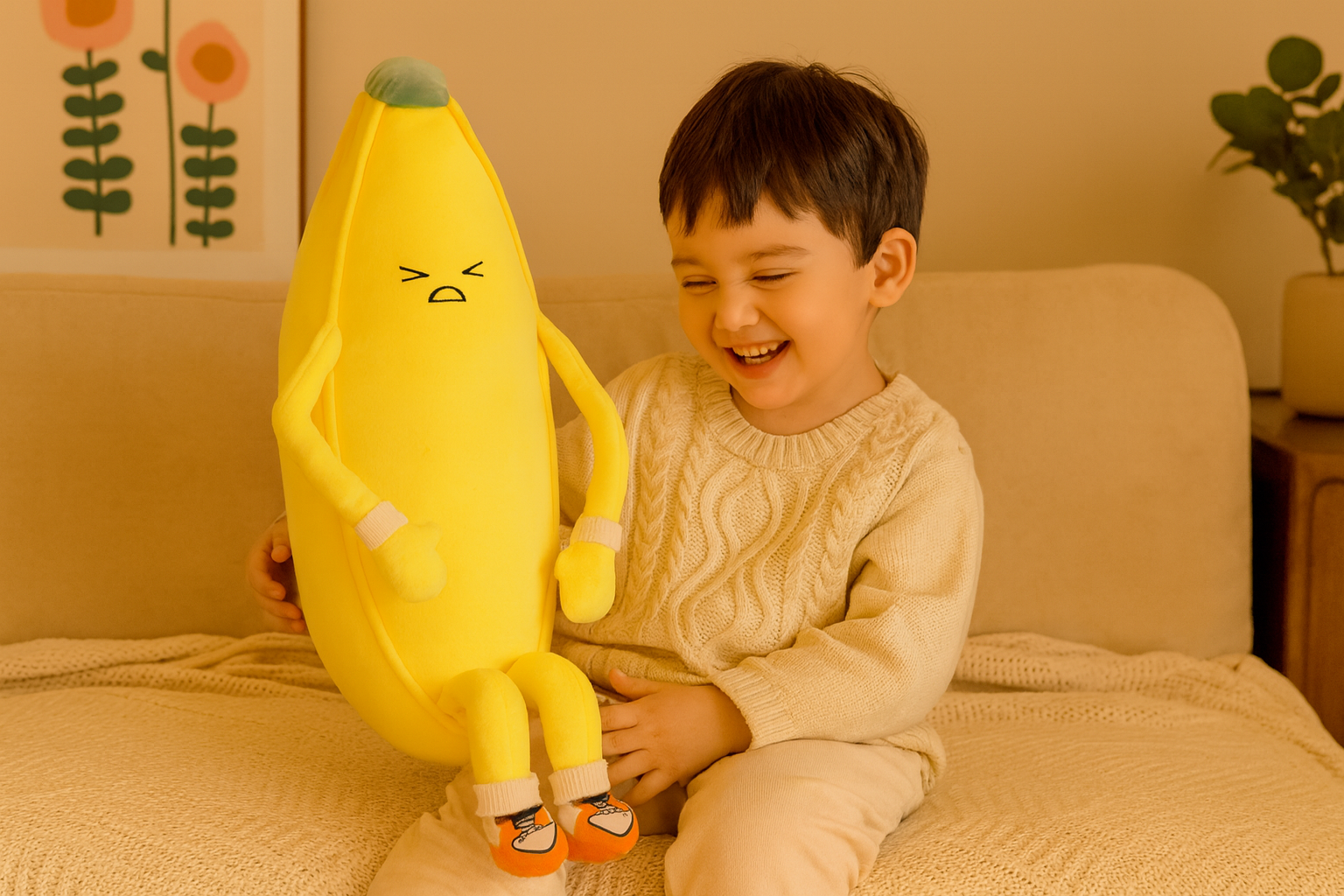 Игрушка-подушка с пледом Банан 3в1 Желтый (MH-520-9yellow) - фото 3