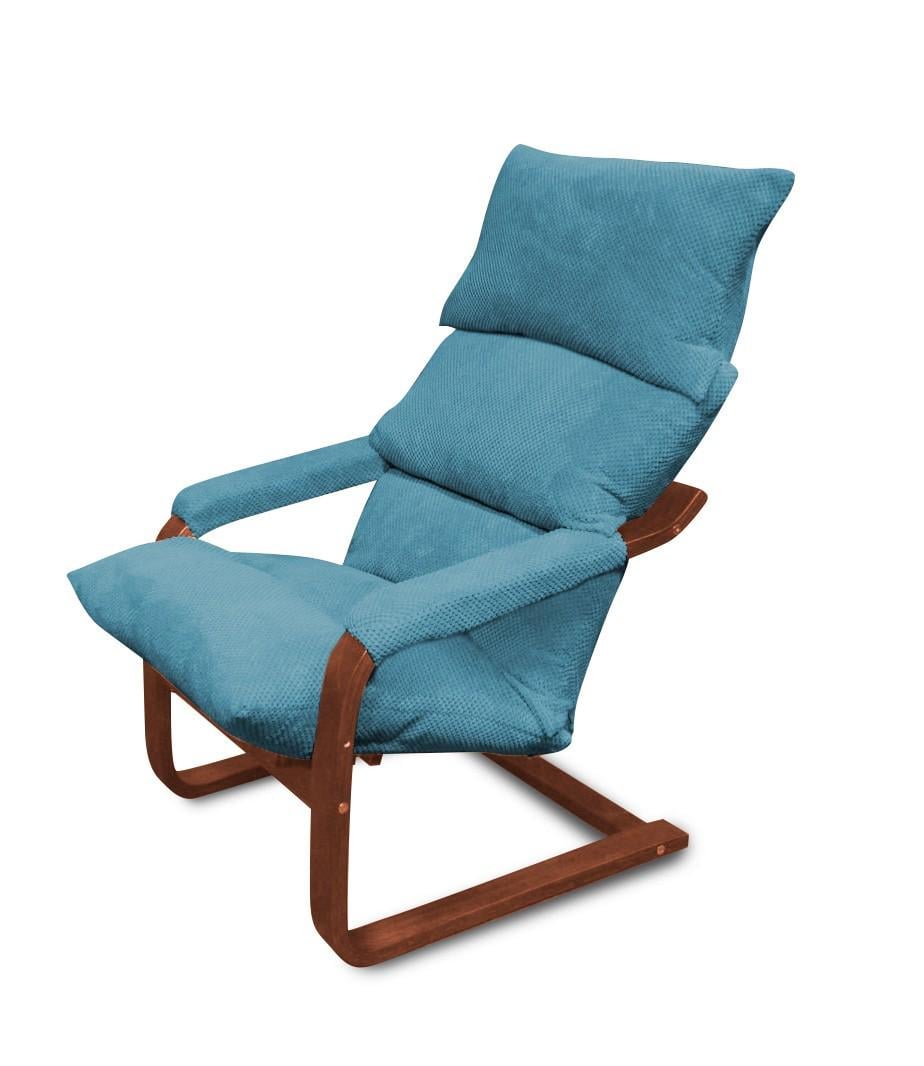 Мягкое кресло трансформер Trone4you Синий/Орех