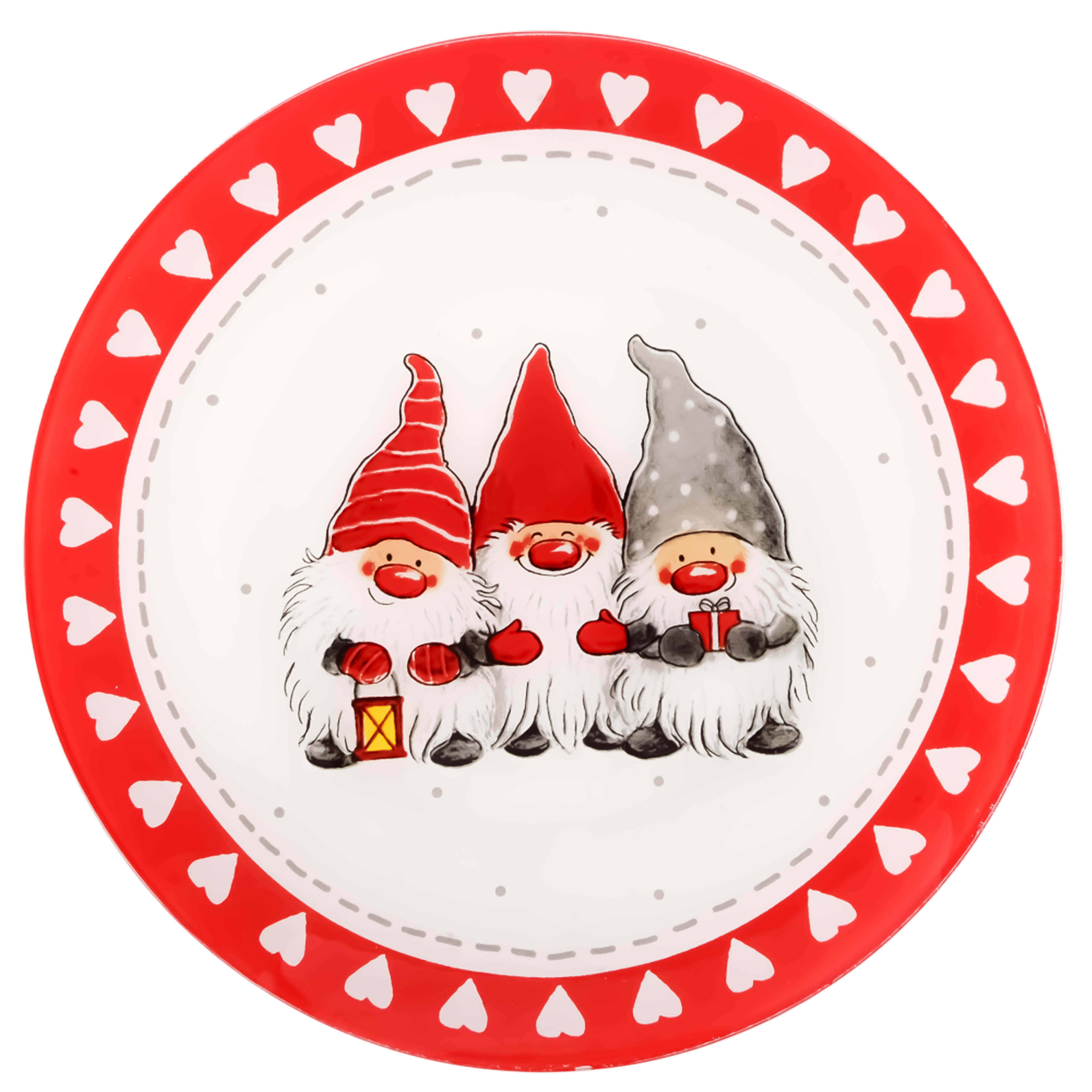 Блюдо круглое стеклянное Viva NY GNOMES GIFT 26 см (S30105-2)