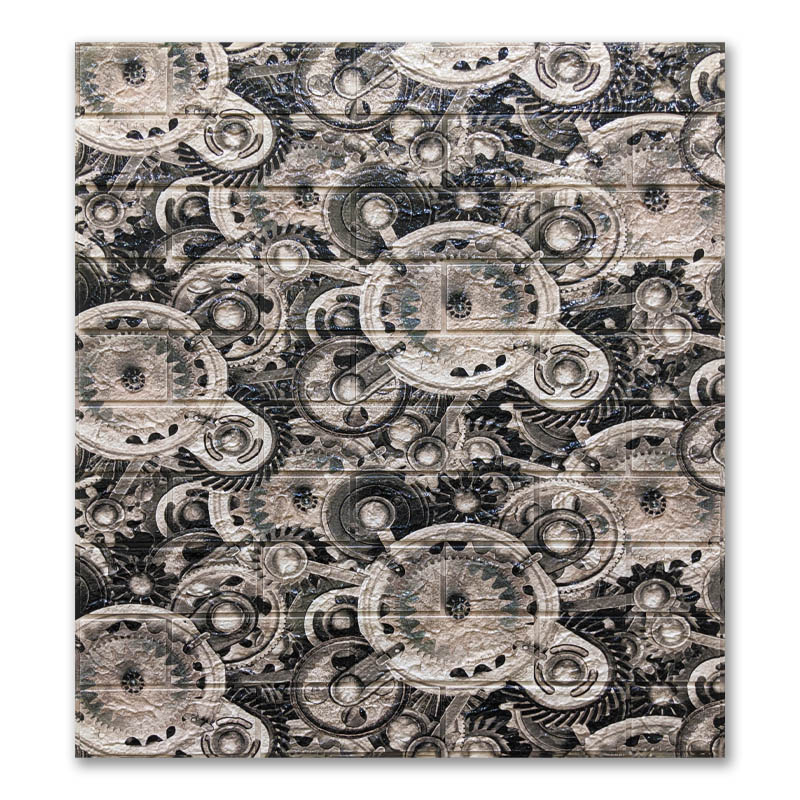 Самоклеящаяся 3D панель Sticker Wall 700x770x5 мм Серые часы (00195)