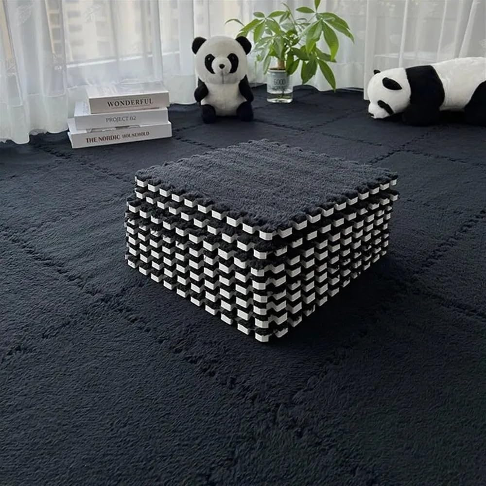 Коврик-пазл с плюшевым покрытием для дома квартиры детской комнаты термо 10 пазлов 60х150 см Темно-серый