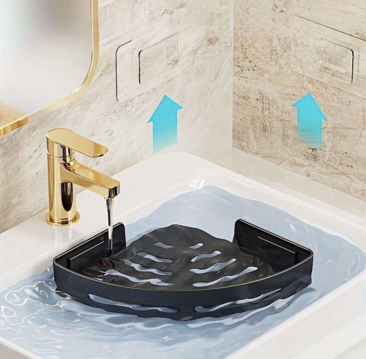 Полка угловая Wuke лофт самоклеящаяся в ванную комнату на стену пластиковая Черный - фото 5 Полка угловая Wuke лофт самоклеящаяся в ванную комнату на стену пластиковая Черный - фото 5