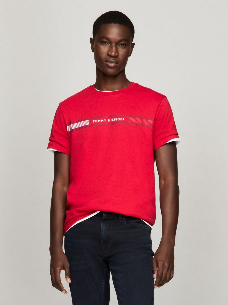 Футболка мужская Tommy Hilfiger Stripe Graphic T-Shirt L Красный (18664318956)