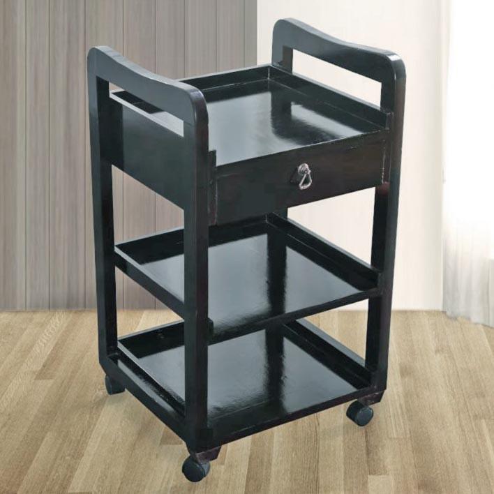 Этажерка для ванной из дерева на колесиках Пристильда Венге (АБТ-002812)