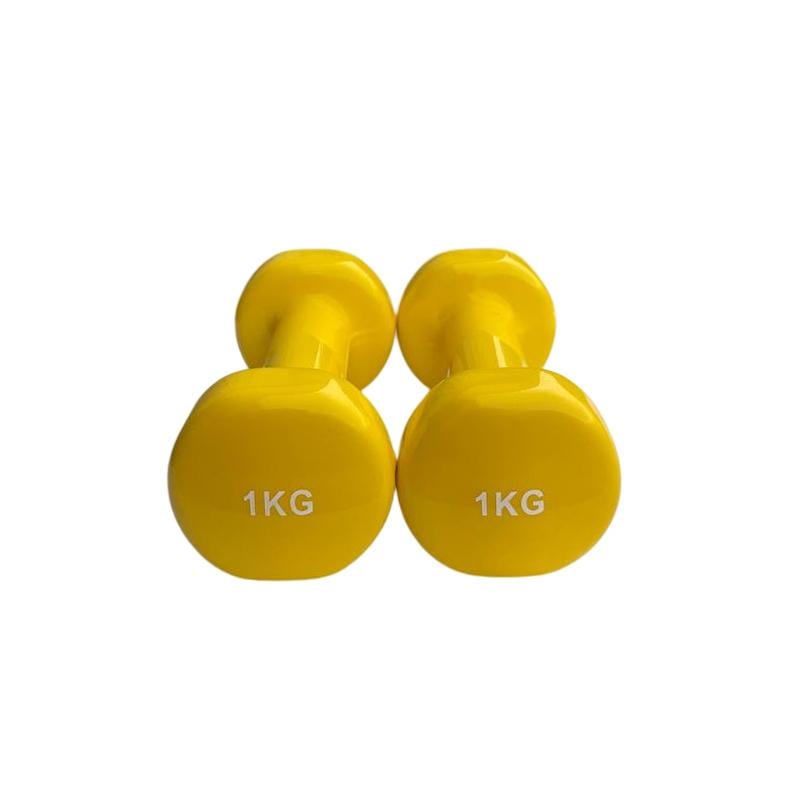 Гантель для фитнеса Generation Fitness FF51D3B с виниловым покрытием 1 кг Желтый (FF51D3B-1kg yellow) - фото 3