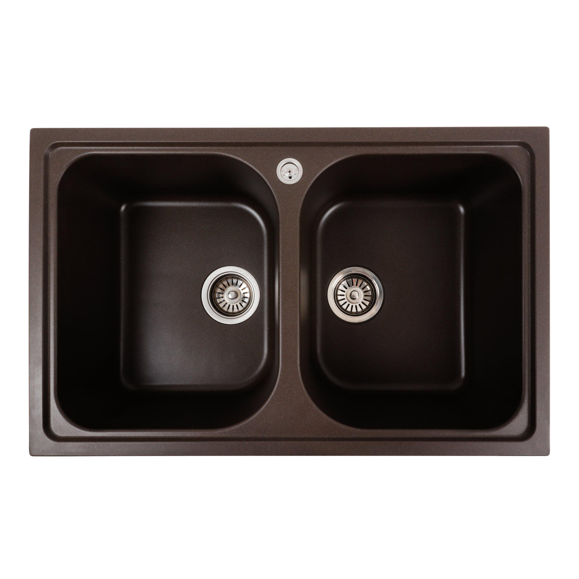 Мийка гранітна для кухні Platinum 7950 Equatoria матова Темна скеля