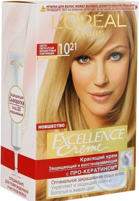 Фарба для волосся L'Oreal Excellence 110 мл 10,21 Світло-Світло-русий перл (3600520222424)