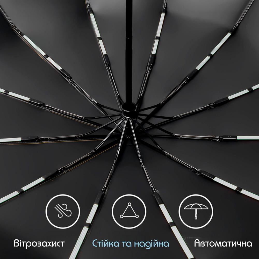 Зонтик автоматический двухслойный от дождя и солнца LOSSO Elite 105 см Белый (526301974 ) - фото 3