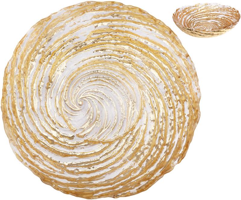 Набор стеклянных салатников Golden Placer 6 шт. 700 мл Прозрачный с золотом