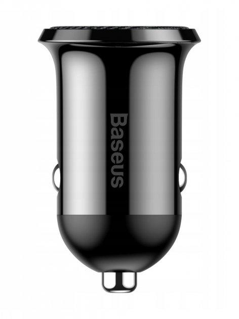 Автомобильное зарядное устройство в прикуриватель Baseus Grain Pro 2USB Черный - фото 2