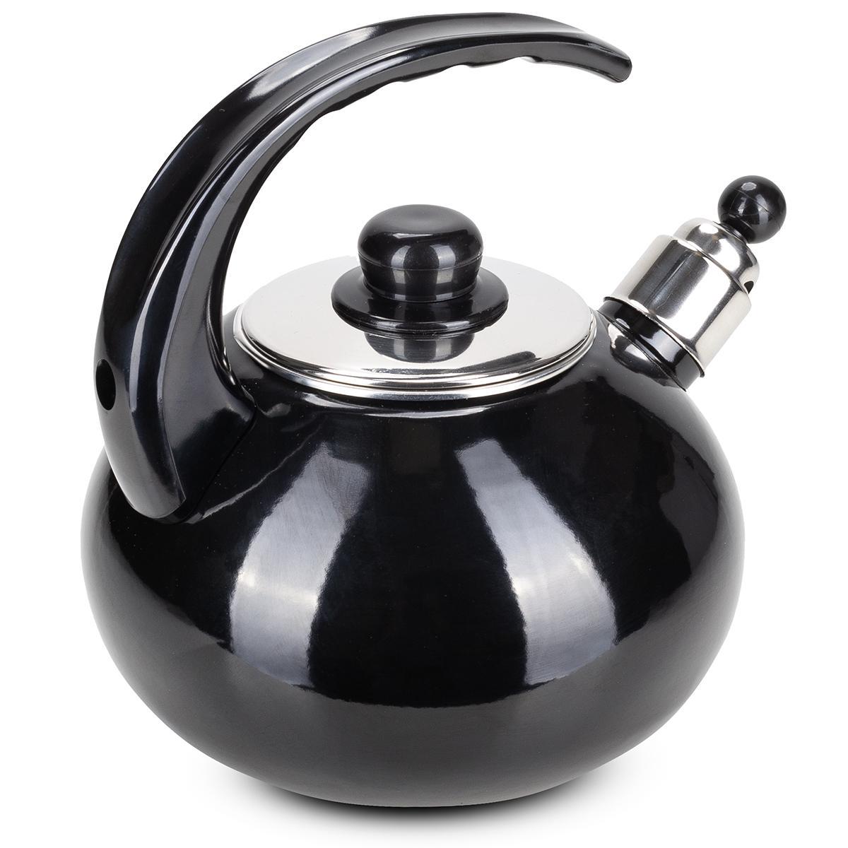 Чайник со свистком Kamille KM-1039А из эмалированной стали 2,5 л Черный (150-84-1039А) - фото 4 Чайник со свистком Kamille KM-1039А из эмалированной стали 2,5 л Черный (150-84-1039А) - фото 4