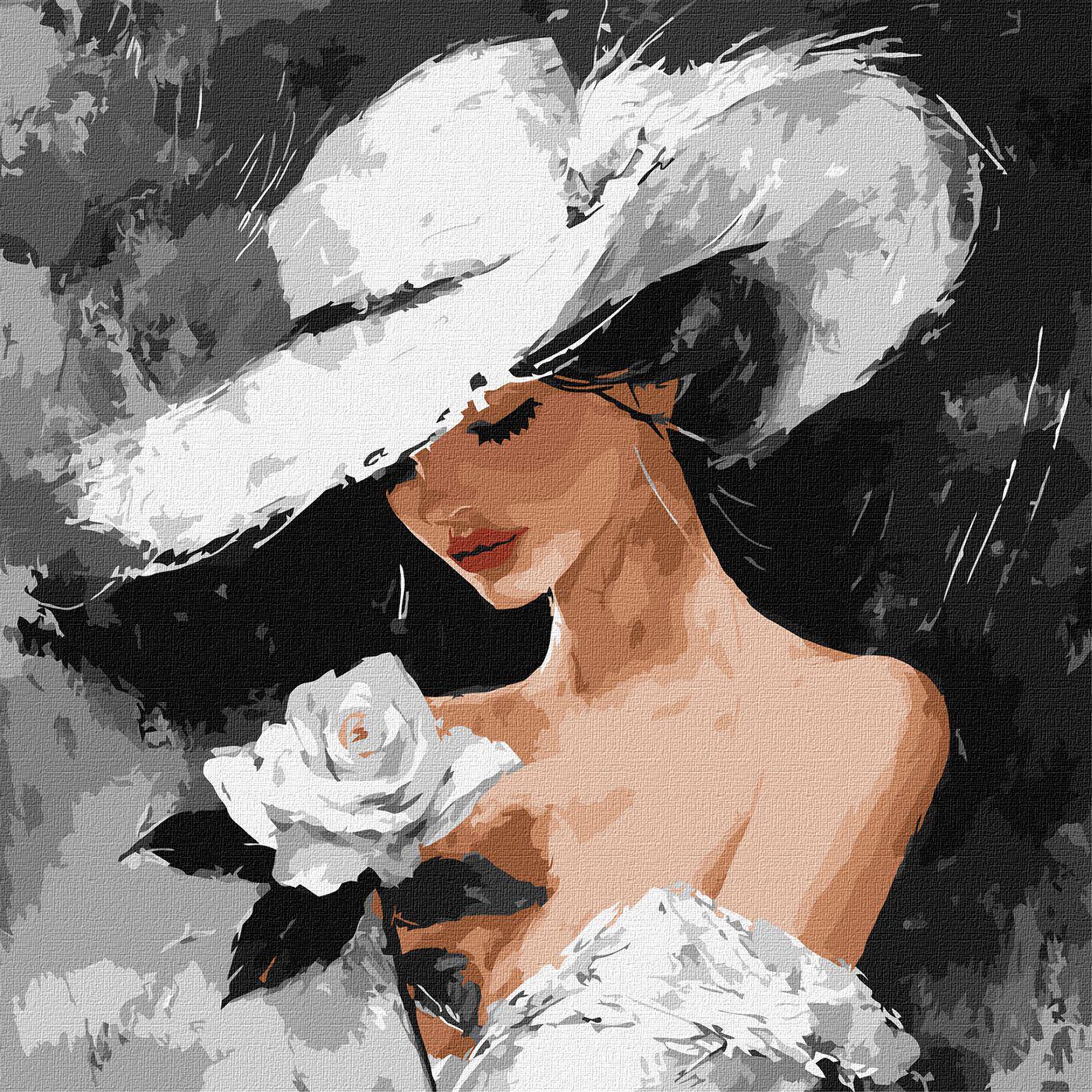 Набір для розпису по номерах Ideyka Біла троянда КНО8637 40x40 см (MTT-201141)