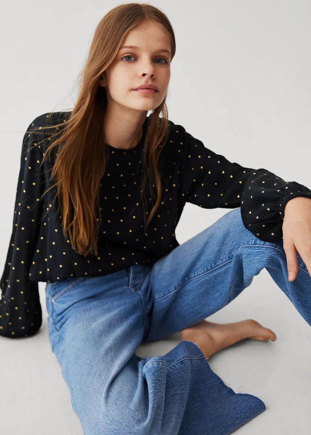 Блуза Mango з принтом M Black