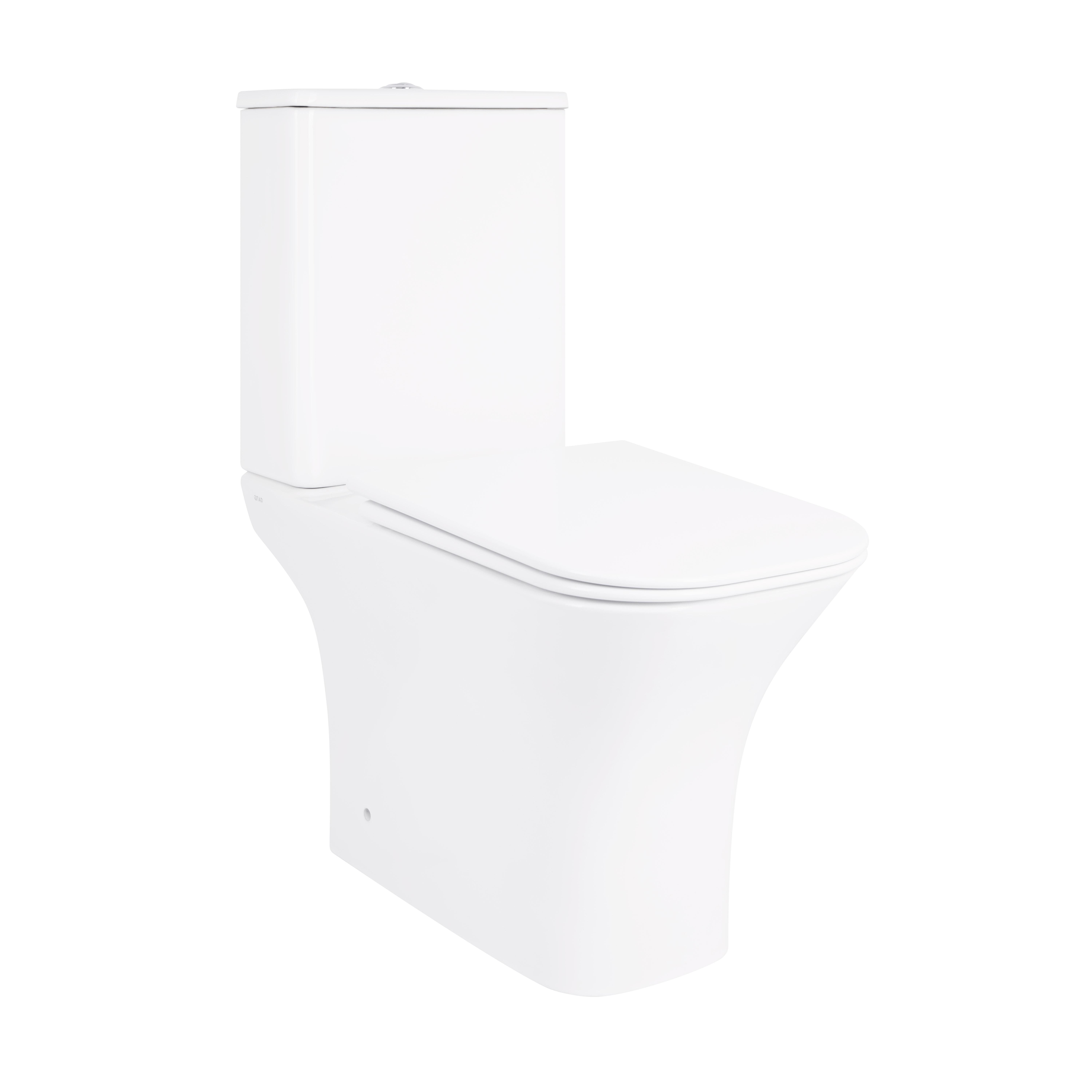 Унитаз-компакт Qtap Presto Quadro безободочный с сиденьем Soft-close (QT24221215AW)