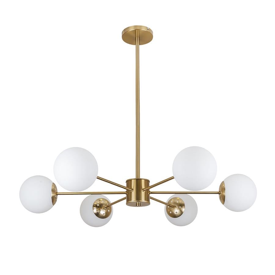 Люстра Levistella 7529803-8 BRZ+WH Молекула на восемь плафонов Бронзовый/Белый (2294300591)