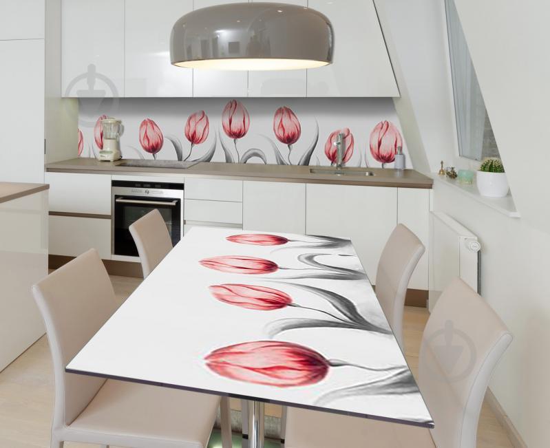 Наклейка 3Д виниловая на стол Zatarga «Нарисованные тюльпаны» 650х1200 мм (Z184602/1st) Наклейка 3Д виниловая на стол Zatarga «Нарисованные тюльпаны» 650х1200 мм (Z184602/1st)