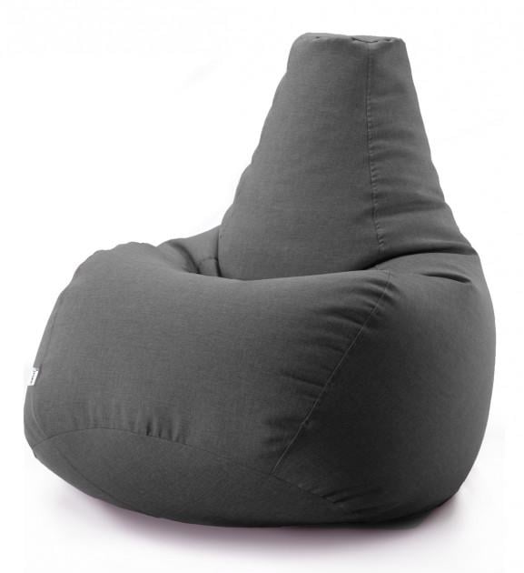 Безкаркасне крісло-мішок груша Sunroz Bean Bag Chair мікро-рогожка 100х140 см Темно-сірий
