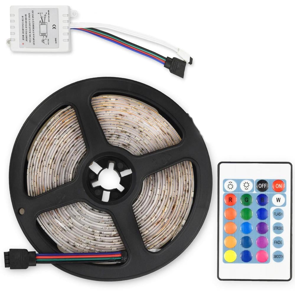 Світлодіодна стрічка SMD 5050 RGB з пультом керування 12V 220V 5 м (3034) - фото 2 Світлодіодна стрічка SMD 5050 RGB з пультом керування 12V 220V 5 м (3034) - фото 2