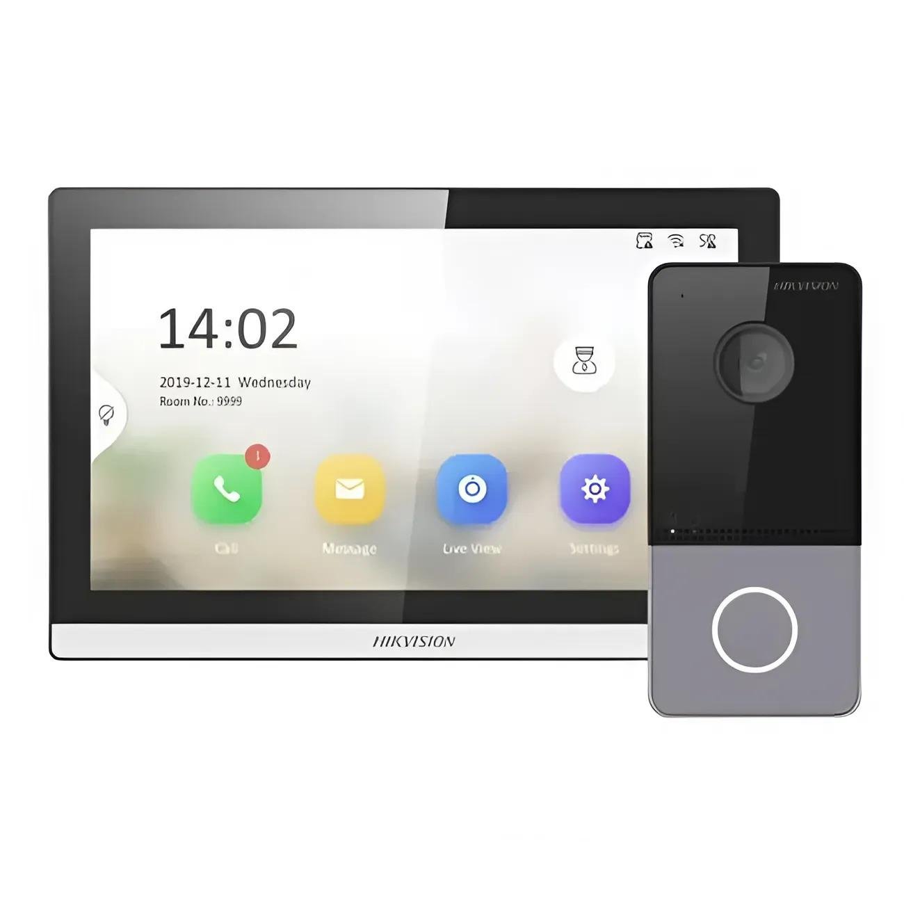 Комплект видеодомофона "Базовый" Hikvision DS-KH6350-TE1+DS-KV6103-PE1 защита IP65 1920х1080 PoE Серый (c5bd7cfb)