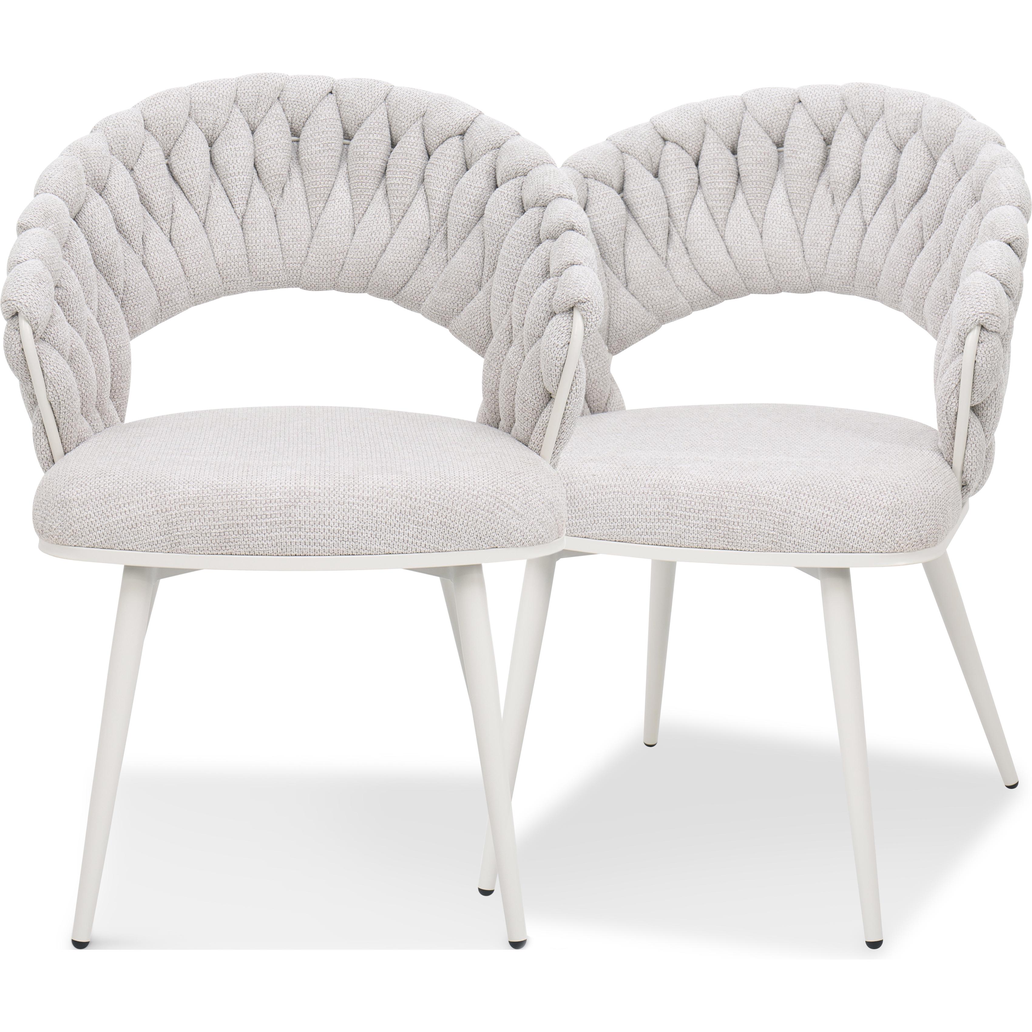 Комплект из 2-х обеденных стульев Minori с подлокотниками Marble linen white base (13997)