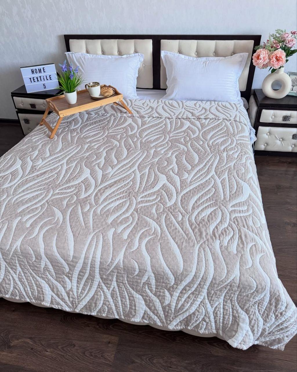 Покривало літнє муслинове 200х230 см Пудра (Д-muslin25-003-03)