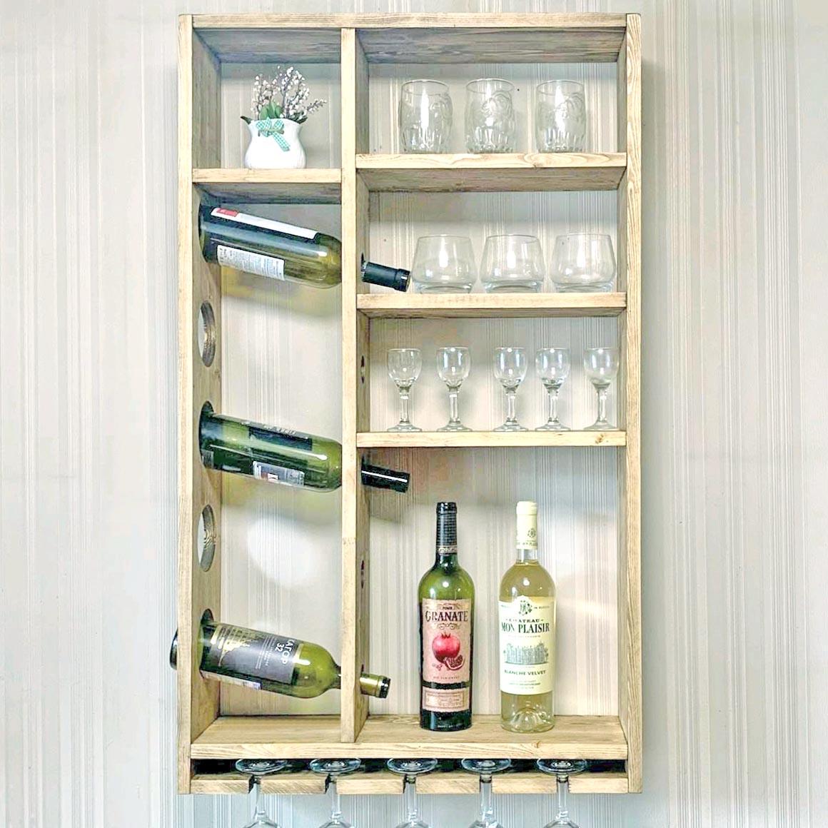 Полка для вина настенная из дерева Мишино Бланже (ПНК-028301)