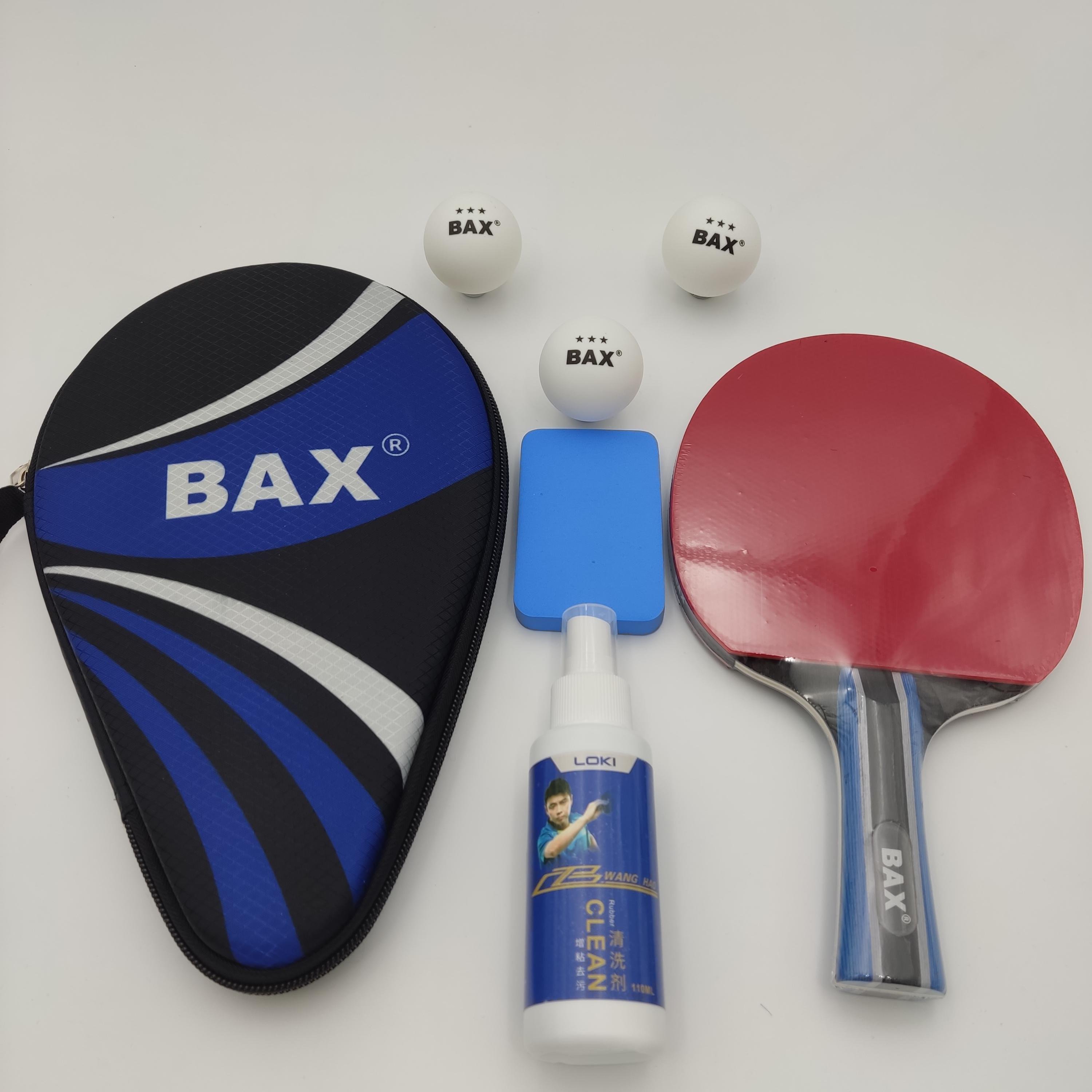 Ракетка для настільного тенісу Bax у чохлі та м'ячиками 3 шт. зі спреєм та спонжем (151311+151300+151307+151306)